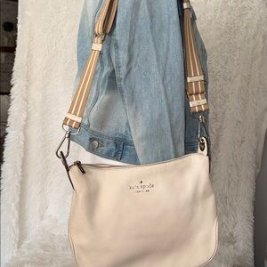 Kate Spade Cream EUC soft Pebble Leather Shoulder/Cross adj strap